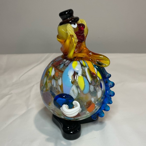 Original Vintage Round Murano Glass Clown Figurine 6" - Picture 2 of 9
